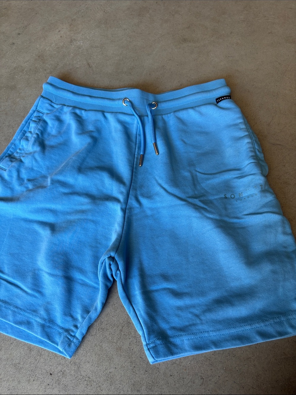 Men's Athletic Drawstring Shorts in Sky Blue